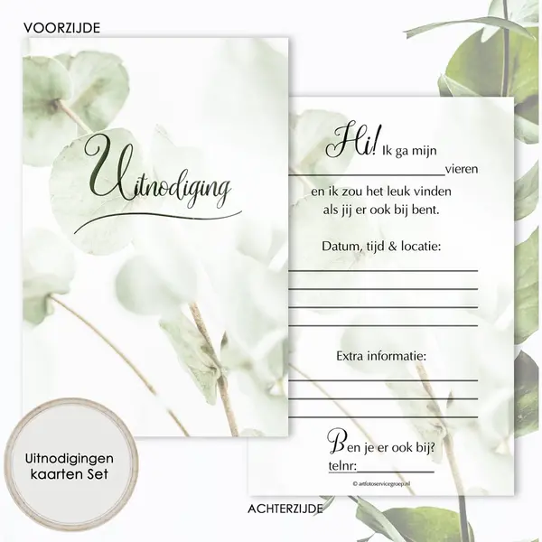 Art Foto Service Groep CI029 - 8 Uitnodigingen Inclusief Enveloppen - Uitnodiging Verjaardag - Feestje - Uitnodigingskaarten - Communiekaarten - Uitnodigingen Kinderfeestje thumbnail