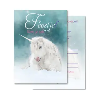 Art Foto Service Groep BCI013 - 8 Uitnodigingen Inclusief Enveloppen - Unicorn - Uitnodiging Kinderfeestje - Uitnodiging Verjaardag - Eenhoorn - Feestje -