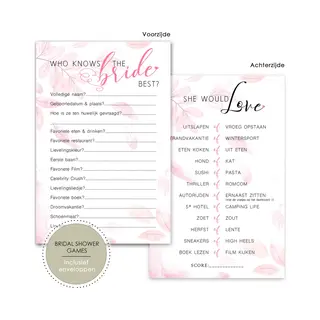 Art Foto Service Groep Bridal Shower Games - Invulkaarten Bruiloft - 20 Stuks