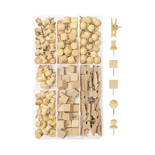 Qy Punaises Voor Prikbord Of Memobord - Set Van 135 Houten Pushpins
