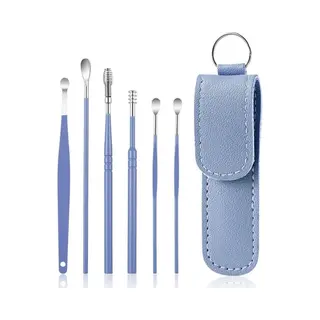 Oorsmeer Verwijderaar Set -6 Delige - Oorreiniger - Rvs Ear Cleaner - Rvs Oorsmeer Verwijderaar-blauw-EL000103