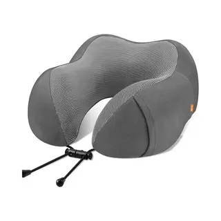 Botc Nekkussen - Travel Pillow - Memoryfoam - Reiskussen Voor Vliegtuig En Auto - Grijs