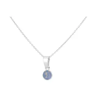 Arlizi 2073 Ketting Blauw Opaal Swarovski Kristal Hanger - Sterling Zilver - 44 Cm