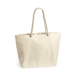 Strandtas - Big Shopper - Schoudertas - Boodschappentas - Vrouw - Heren - Dames - 55 X 39 Cm - Katoen - Beige