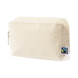Toilettas - Make-up Tas - Etui - Reisetui - Dames - Heren - Jongens - Meisjes - 20, 5 X 14 Cm - Fairtrade - Katoen - Beige
