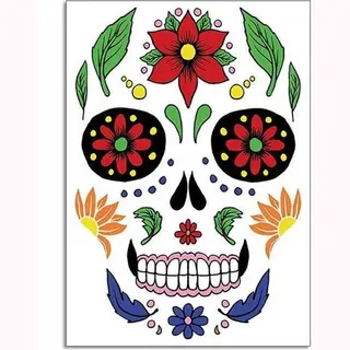 Plaktatoeage Halloween - Tattoo Set - Neptattoo Volwassenen - Dia De Los Muertos - Day Of The Dead