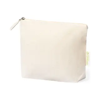 Toilettas - Make Up Tasje - Etui - Dames - Heren - Duurzaam - 2, 1 Liter - 22 X 16 Cm - Biologisch Katoen - Naturel