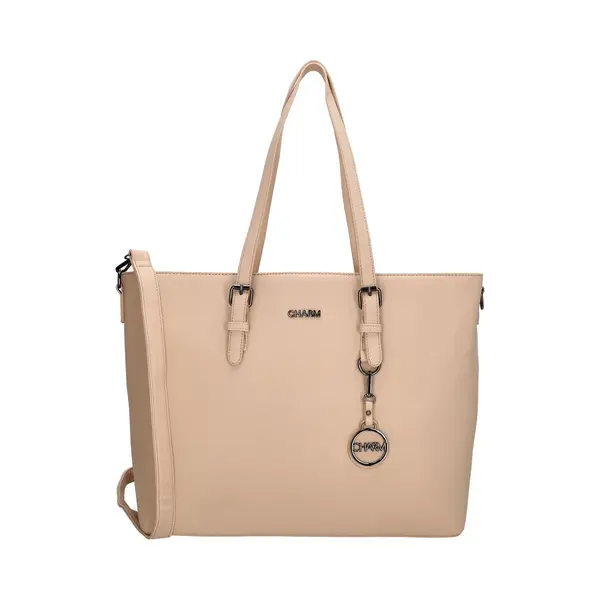Charm London Birmingham Hand & Schoudertas Shopper 15, 6 Inch Laptopvak Ideale School Werk Business Tas - Tote Bag - Dames Tas - Lichtroze thumbnail