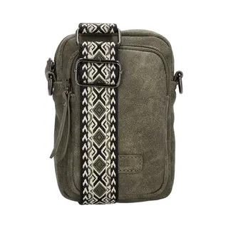 Beagles Malaga Crossbody Telefoontasje - Trendy Schouderband - Premium Leatherlook - Dames Tas - Olijfgroen