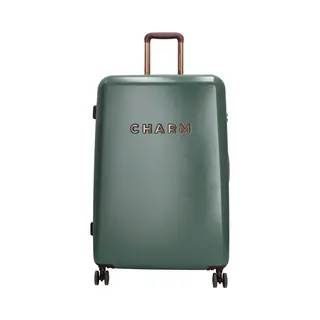 Charm London Capetown Reiskoffer 76 X 51 X 28 Cm - Hardcase - 110 Liter - Veilig Tsa Slot - Lichtgewicht Koffer - Groot - Travel - Donkergroen