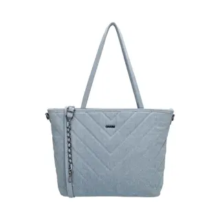 Charm London Hollywood Shopper - Schouderband - Spijkerstof - Praktisch - Stijlvol - Tote Bag - Dames Tas - Middenblauw