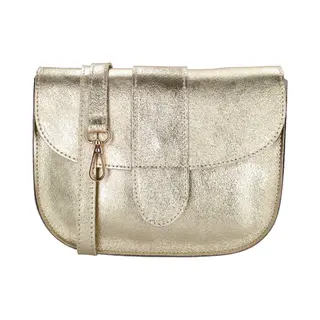 Charm London Anna Schoudertas - Crossbody - Leer - Metallic - Afneembare/Verstelbare Schouderband - Leren Dames Tas - Goud