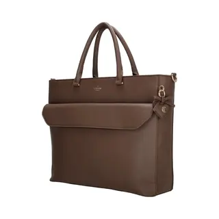 Charm London Cambridge Laptoptas 15, 6 Inch - Handtas - Shopper - Werktas - A4 - Laptopvak - Dames Tas - Mokka