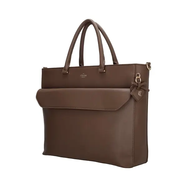 Charm London Cambridge Laptoptas 15, 6 Inch - Handtas - Shopper - Werktas - A4 - Laptopvak - Dames Tas - Mokka thumbnail