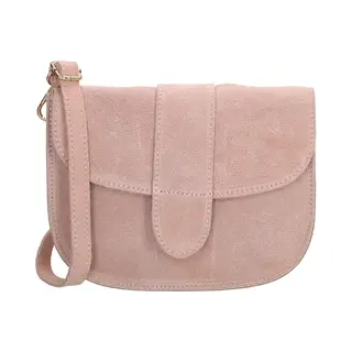 Charm London Anna Schoudertas - Crossbody - Suede - Leer - Leren Dames Tas - Oudroze