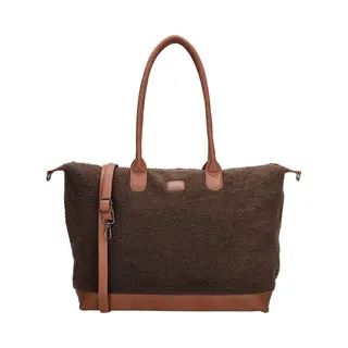 Charm London Buckingham Teddy Laptoptas 15, 6 Inch - Shopper - Schoudertas - Crossbody - Dames Tas - Donkerbruin
