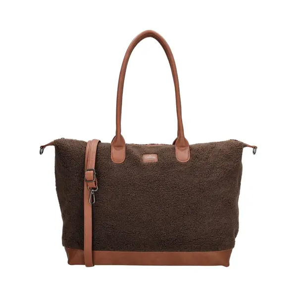 Charm London Buckingham Teddy Laptoptas 15, 6 Inch - Shopper - Schoudertas - Crossbody - Dames Tas - Donkerbruin thumbnail