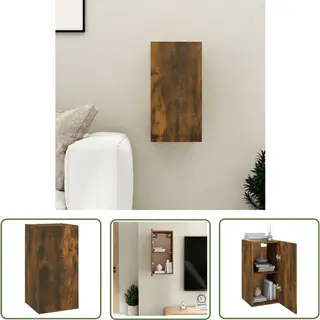 The Living Store VidaXL Hangend Tv-meubel - Tv-meubel - Tv-meubel 30, 5x30x60 Cm Bewerkt Hout Gerookt Eikenkleurig - Houten Tv-meubel - Modern Tv-meubel - Bruin