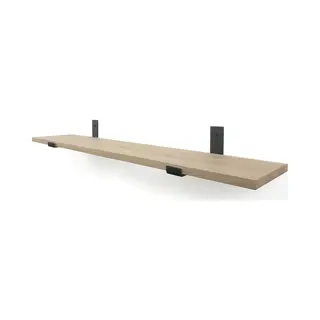 Wood Brothers Eiken 18mm Wandplank Recht 100 X 20 Cm Met Industriele Plankdragers
