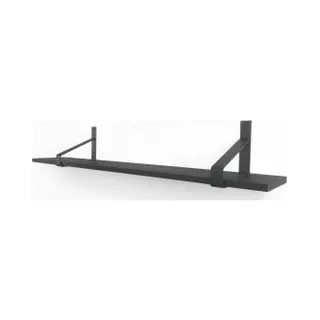 Wood Brothers Eiken 18mm Wandplank Recht Zwart 120 Cm In 20 Cm Diepe Plankdragers