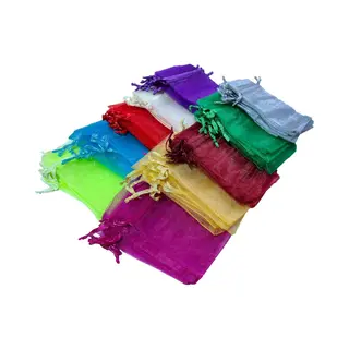 Prigta - Organza Zakjes Kleurenmix 7x9 Cm - 100 Stuks - Cadeauzakjes In Meerdere Kleuren - Herbruikbaar - Voor Feestjes, Sieraden & Bedankjes
