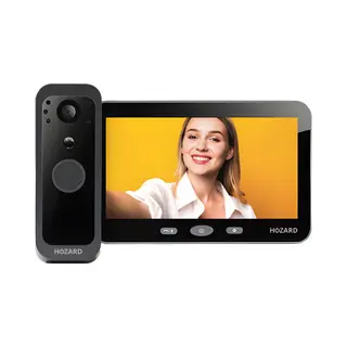 Hozard® Deurbel Met Camera 32GB – WiFi + App - Draadloze Video Deurbel - 5 Inch Ips-Scherm