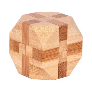 DW4Trading 3D Bamboo Breinpuzzel Kubus 3 - 5x5 Cm