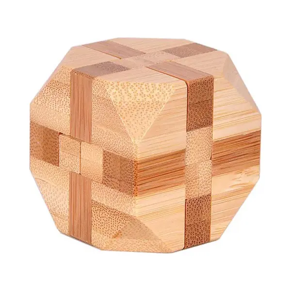 DW4Trading 3D Bamboo Breinpuzzel Kubus 3 - 5x5 Cm thumbnail