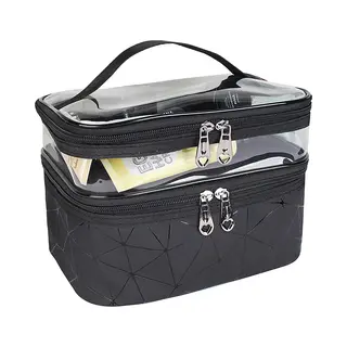 DW4Trading Beautycase Met 2 Compartimenten - Organizer - Reis Toilettas - Zwart