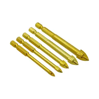 DW4Trading Glasboren Set - Keramiek - Tegelboren Ø 4, 5, 6, 8, 10 Mm - Zeskant Aansluiting - 5 Delig
