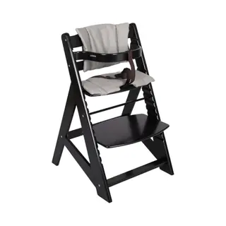Buxibo Houten Meegroeistoel Kind - Inclusief Eetblad - Verstelbare Kinderstoel Voor Comfort En Design - Inclusief Kussen - 48×58×80cm - Zwart