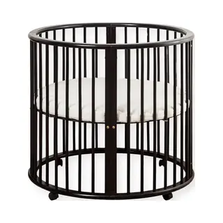 Buxibo – Baby Box – Ronde Houten Speelbox – Playpen – Inclusief Matras – 91x91x85 Cm – Zwart