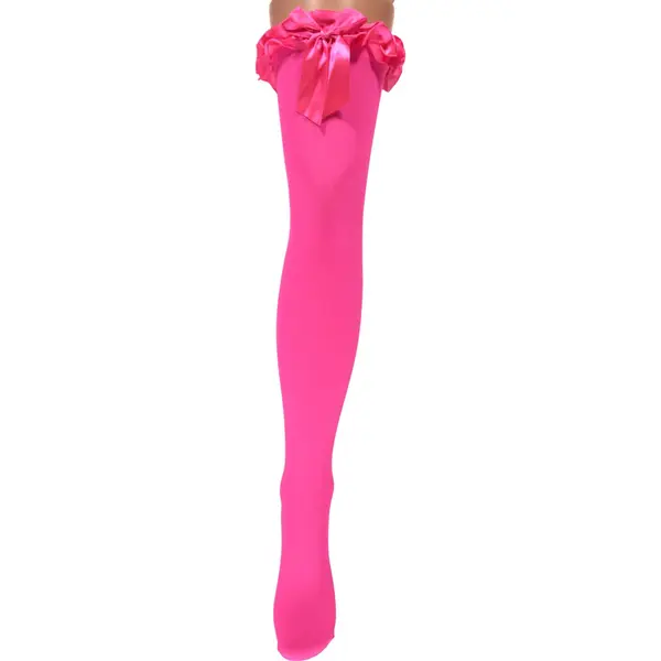Apollo - Dames Fantasy Panty Stay Up - Fluor Rose - One Size - Panty - Stay Up Kousen Dames - Pantys - Stay Up Panty - Panty's thumbnail