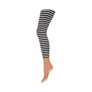 Apollo - Legging Dames - Stripes - Zwart/Wit - Maat Xxl - Legging - Feestlegging - Legging Carnaval - Legging Meisje - Leggings
