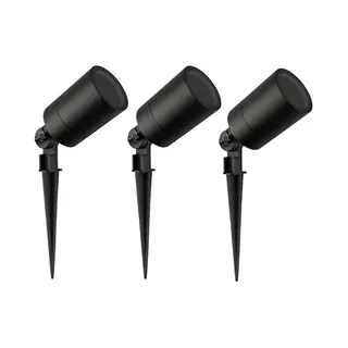 Ledvion - 3X Led Spotlight - GU10 - Zwart - 5W - IP65