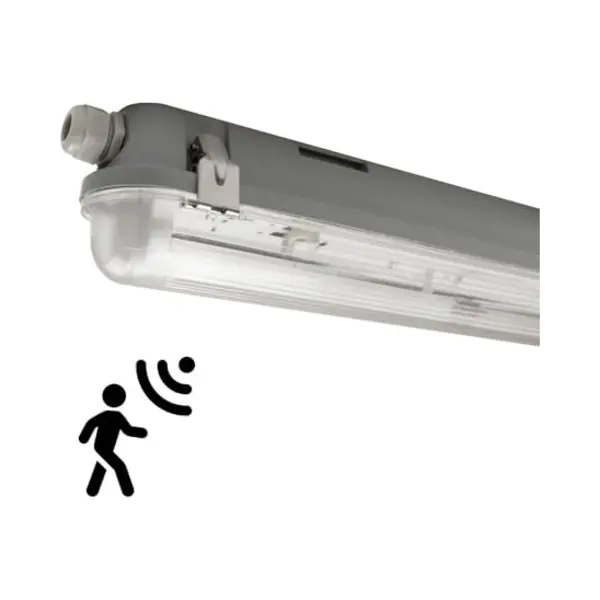 Ledvion - 1er Set, Feuchtraumleuchte Led, 60cm, IP65, Mit Sensor, Ohne Led-Röhre, Werkstattbeleuchtung, Garagenbeleuchtung, Kellerleuchte, thumbnail