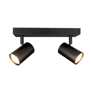 Ledvion - Led Plafondspot - Zwart 2-lichts - Dimbaar - 5W - 2700K - GU10 - IP20