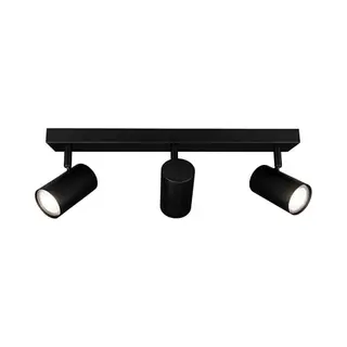 Ledvion - Led-plafondspot, Zwart, 3 Lampen, Verstelbaar, 5 W, 4000 K, Rechthoekig, GU10-fitting, IP20, Kantelbaar, Met GU10-lamp