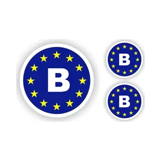 Jerma allerhandestickers Jerma - Be België - Eu - Auto - Sticker - 2 St 6 Cm - 1 St 12 Cm - Zelfklevend - Weerbestendig