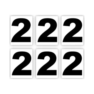 Jerma allerhandestickers Jerma - Plakcijfers Nr. - 2 - Sticker - Set 6 St. - 7 X 5 Cm - Zelfklevend - Vinyl - Weerbestendig