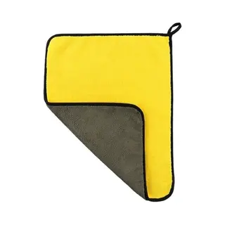 Premium Microvezel Auto Droogdoek - 30cm X 60cm -Auto Droogdoek--poetsdoek- Duurzaam – 30x60 Cm - Geel/grijs - Van Heble®