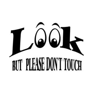 Looster- art&design Auto Sticker Look But Please Don`t Touch - Spreuk - Grappig - Quote - Gein -