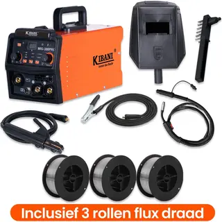 Kibani Lasapparaat Mig-300PRO - Incl. 3 Rollen Lasdraad - Igbt-Inverter-Technologie - Semi-Automatische Omvormer - Lasapparaat Elektrisch - Mig - Mma