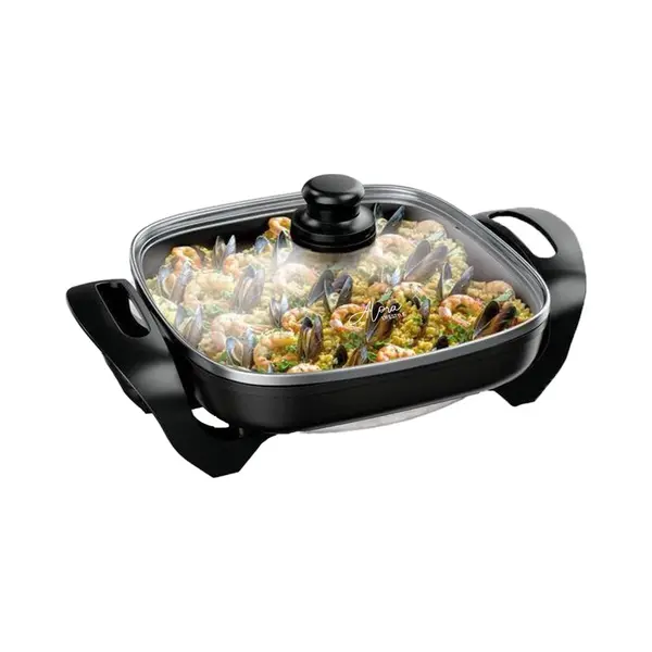 Alora Elektrische Pan - Pannenset - Pannen - Zwart - Tot 250 Graden - 1500W thumbnail