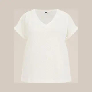 We Fashion Dames T-shirt Met Opengewerkt Dessin - Curve