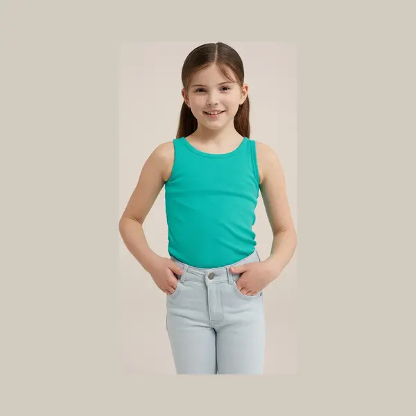 We Fashion Meisjes Singlet Van Ribstof thumbnail