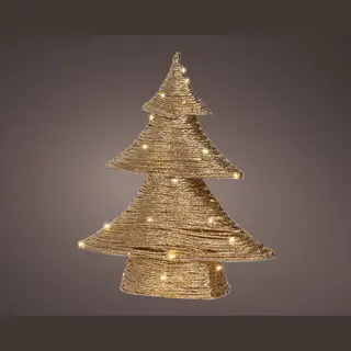 Lumineo Gouden Kerstboom Met 30 Led's En Timer – 40 Cm Hoog, Voor Binnengebruik