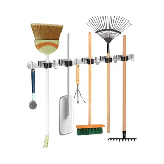 Recalma Besenhalterung Wand, Gartengerätehalter Edelstahl Mit Wandhalterung, Garage Werkzeughalter Wand, Wandhalterung Besen Mop Halter Selbstklebend