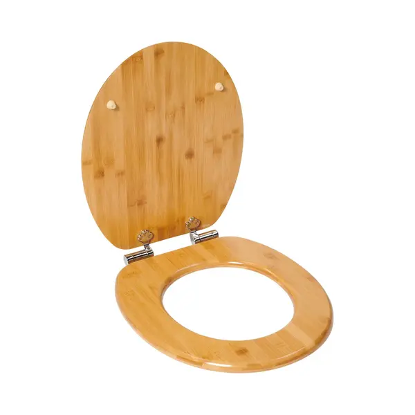 Brixy Bambus Wc Brille Terry - Toilettensitz Mit Deckel - Softclose - Edelstahl Scharniere - Inklusive Befestigungsmaterial thumbnail