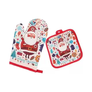 PomBoo Ovenwant Kerst - Pannenlap Kerst - Cadeau Idee - Gewatteerde Voering - 2 Delig - Thermo Coating